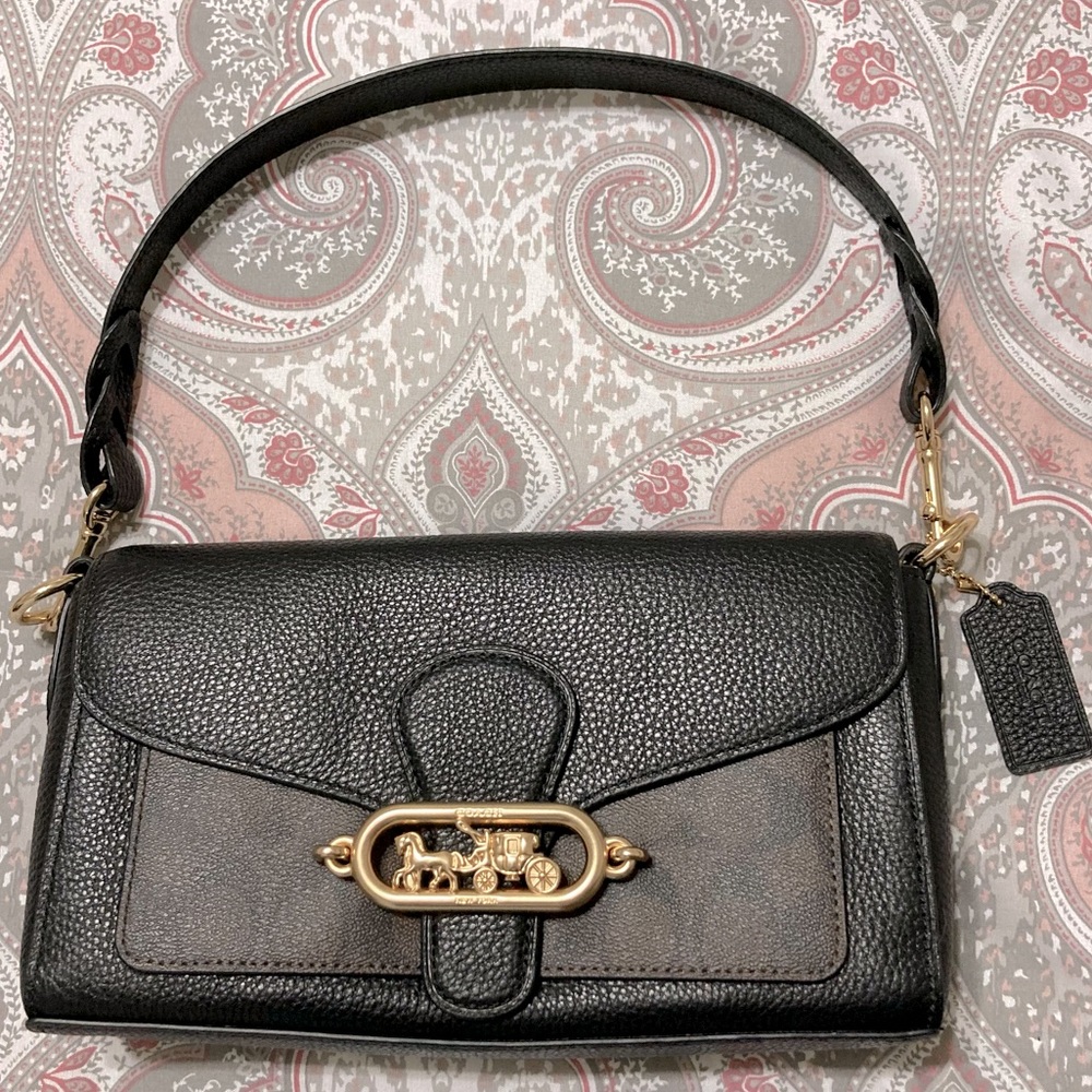 Coach Purse with Gold Accents